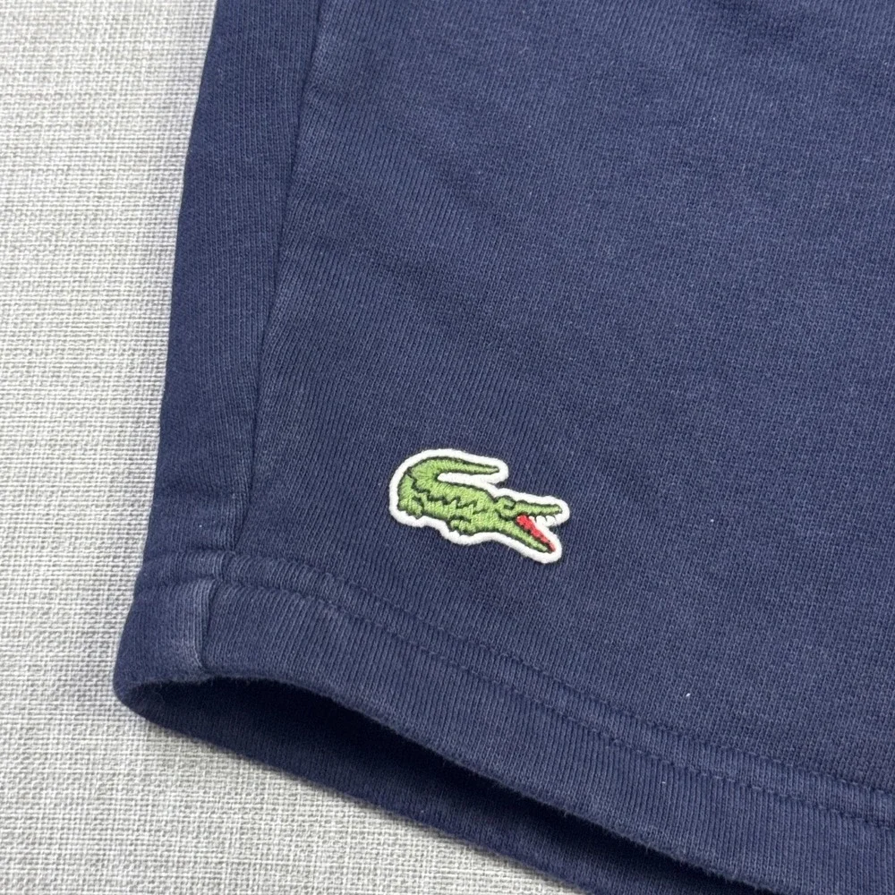Lacoste Sport‎ Fleece Shorts Mens 2XL Blue Athletic Drawstring Pockets 7 Inseam